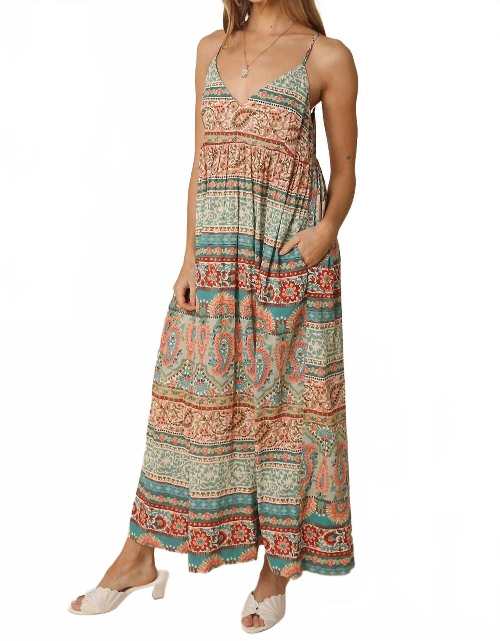 NEW OLIVACEOUS oasis maxi dress in multi